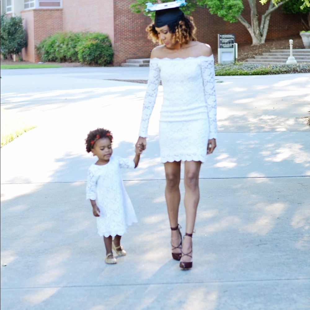 White Lace 3/4 Dress